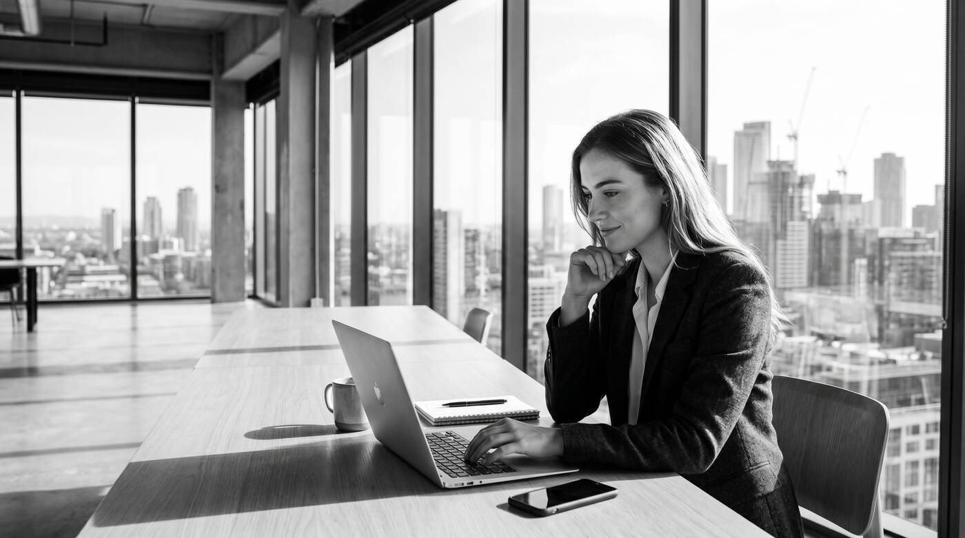 Founder working in modern office